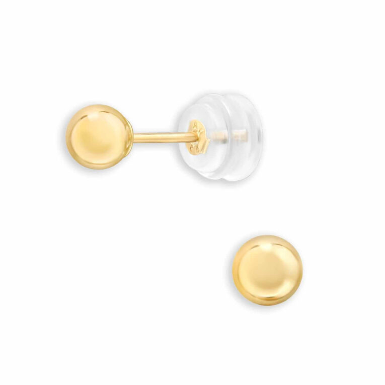 Elegante 4mm 14k Gold Ohrstecker | Hochwertiger Goldschmuck f?r Damen IN UNSEREM Hundeshop günstig kaufen
