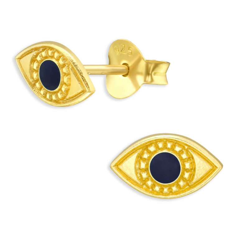 Evil Eye Augen Ohrringe aus 925 Silber Gold plattiert IN UNSEREM Hundeshop günstig kaufen