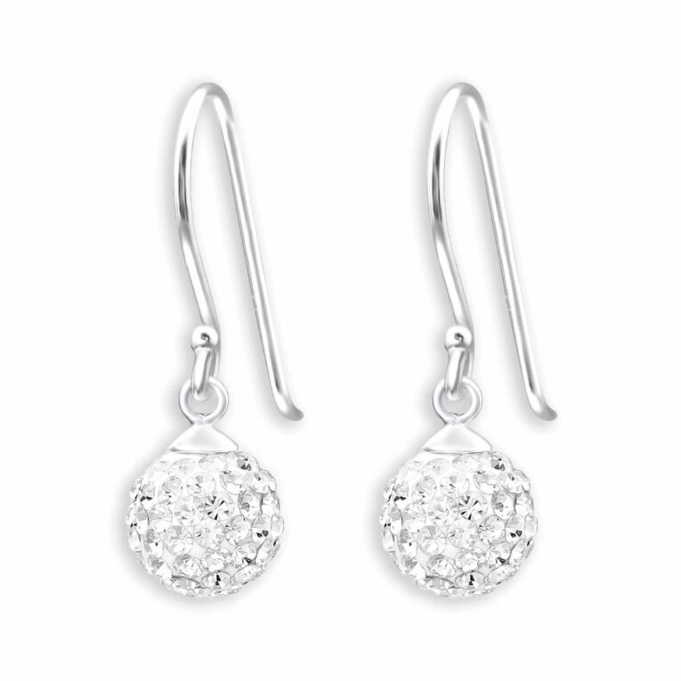 Exquisite 8mm Silberne Ohrstecker mit Kristall | 925 Sterling Silber IN UNSEREM Hundeshop günstig kaufen