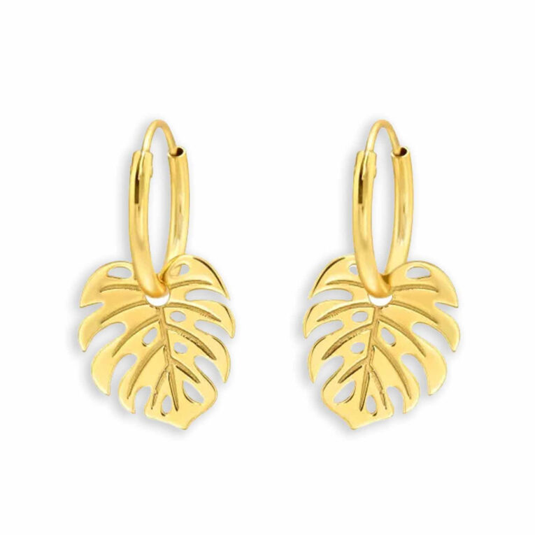 Filigrane Silber Creolen mit Lasergeschnittenen Bl?ttern IN UNSEREM Hundeshop günstig kaufen