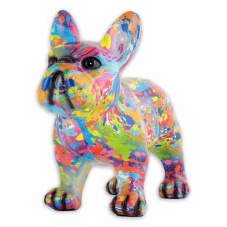 Franz?sische Bulldoggen Figur bunte Farbe
