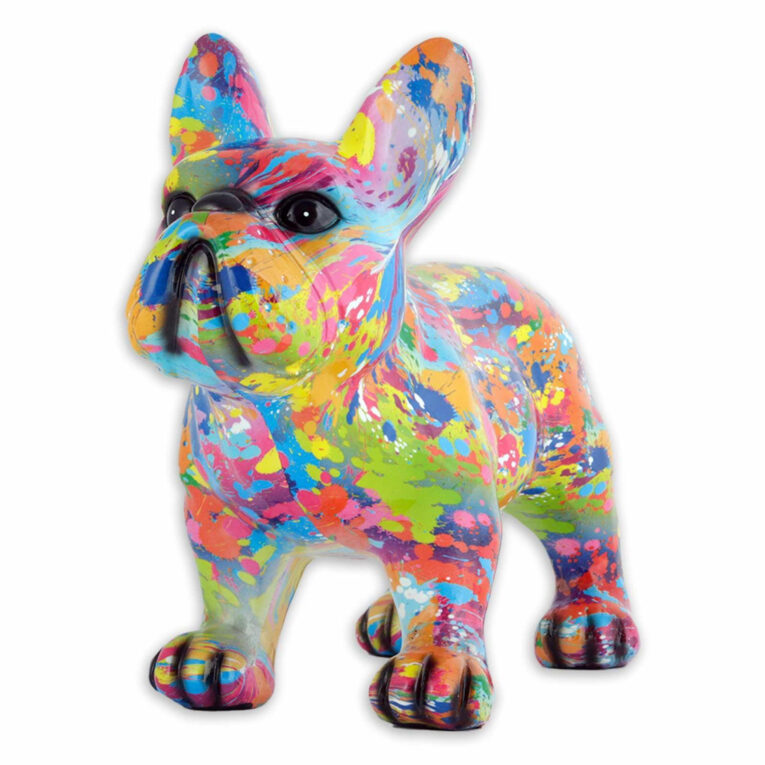 Franz?sische Bulldoggen Figur bunte Farbe IN UNSEREM Hundeshop günstig kaufen