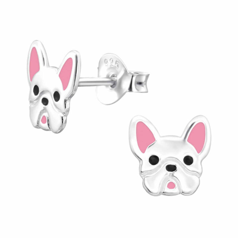 Franz?sische Bulldoggen Ohrstecker aus 925 Silber IN UNSEREM Hundeshop günstig kaufen