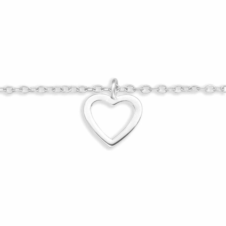 Fu?kettchen mit Herz aus 925 Silber IN UNSEREM Hundeshop günstig kaufen