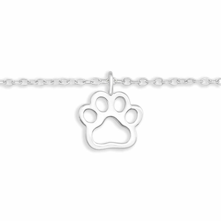 Fu?kettchen mit Pfoten aus 925 Silber IN UNSEREM Hundeshop günstig kaufen
