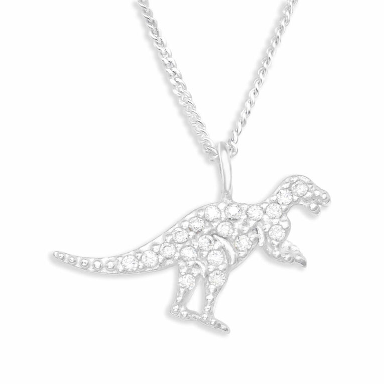 Glitzer Dino Halskette aus 925 Silber IN UNSEREM Hundeshop günstig kaufen