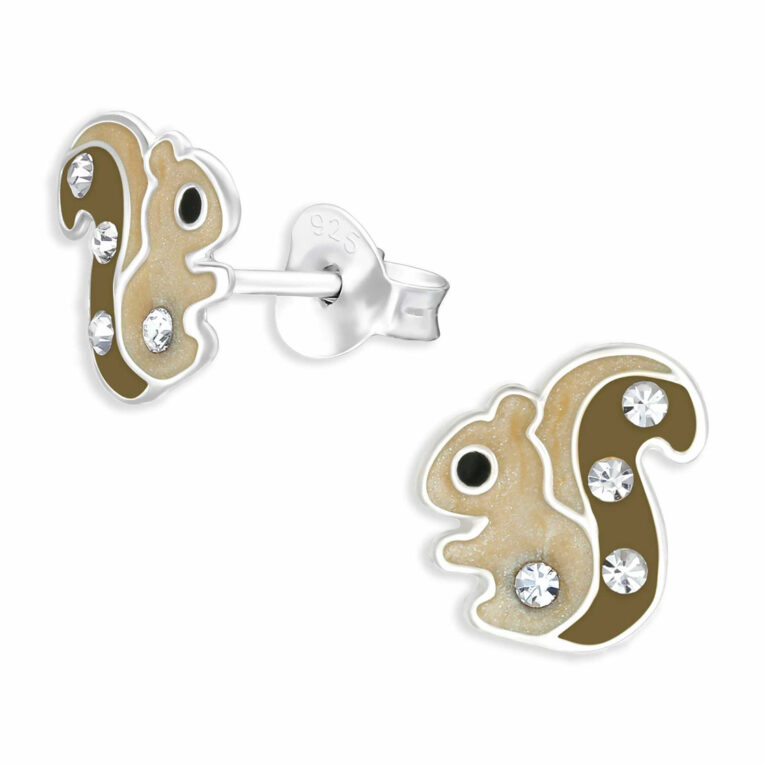 Glitzer Eichh?rnchen Ohrringe aus 925 Silber IN UNSEREM Hundeshop günstig kaufen