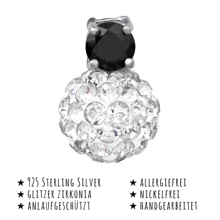 Glitzerkugel Ohrringe aus 925 Silber IN UNSEREM Hundeshop günstig kaufen