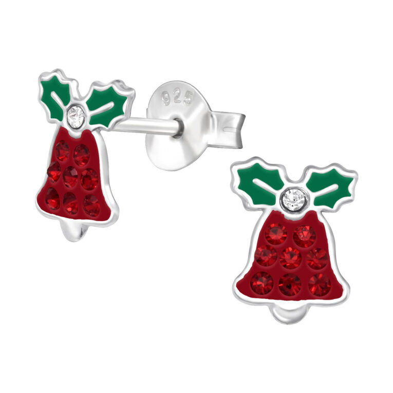 Glocke Kinder Ohrringe mit Kristallen 925 Silber IN UNSEREM Hundeshop günstig kaufen