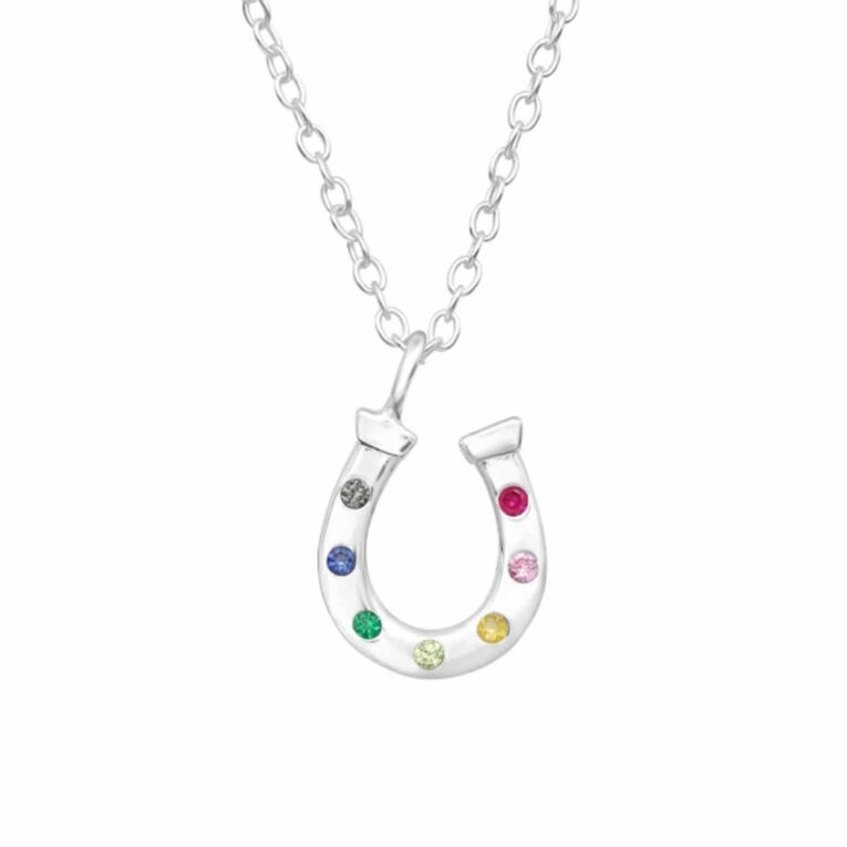 Gl?cksbringer Hufeisenkette mit Zirkonia in 925 Sterling Silber IN UNSEREM Hundeshop günstig kaufen
