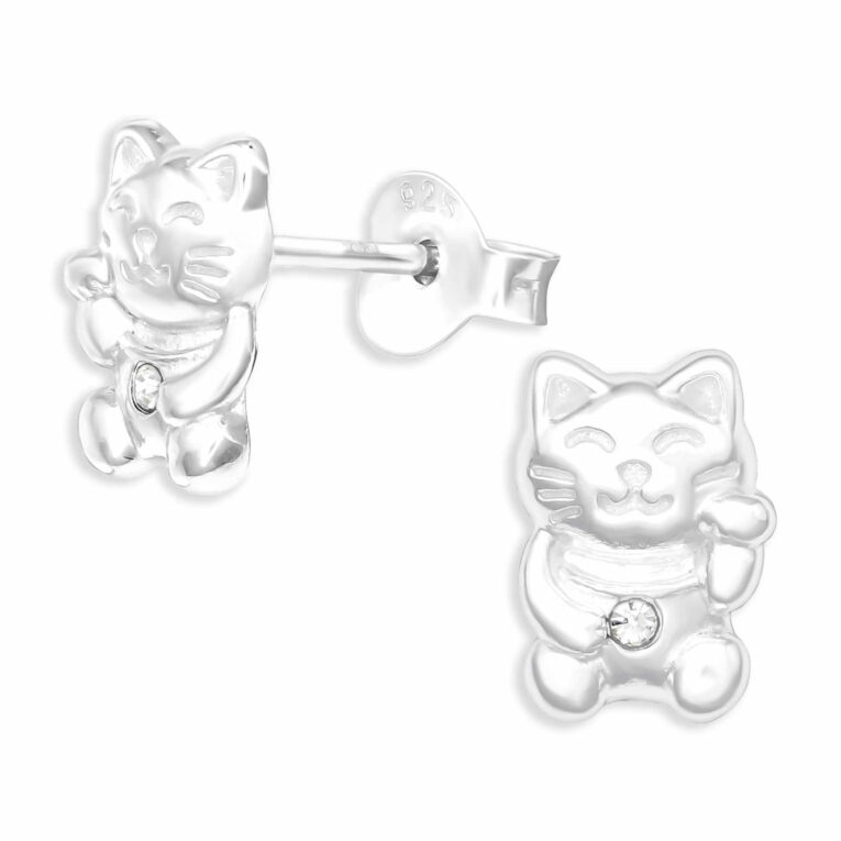 Gl?ckskatzen Ohrringe aus 925 Silber IN UNSEREM Hundeshop günstig kaufen