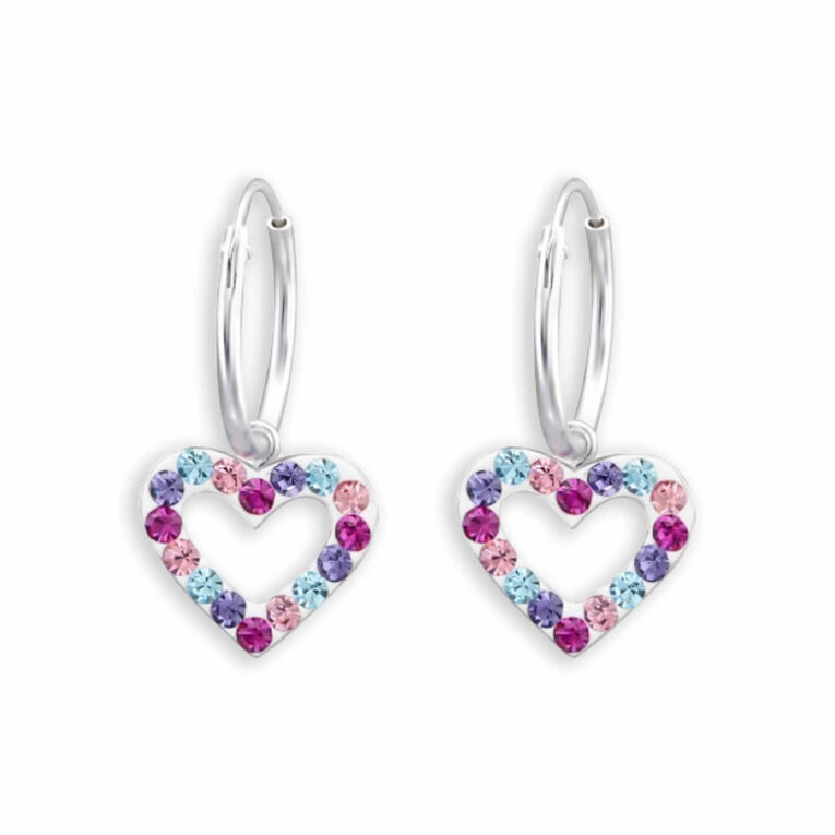 Herz Creolen aus 925 Sterling Silber mit funkelnden Kristallen | Eleganter Ohrschmuck f?r Damen IN UNSEREM Hundeshop günstig kaufen