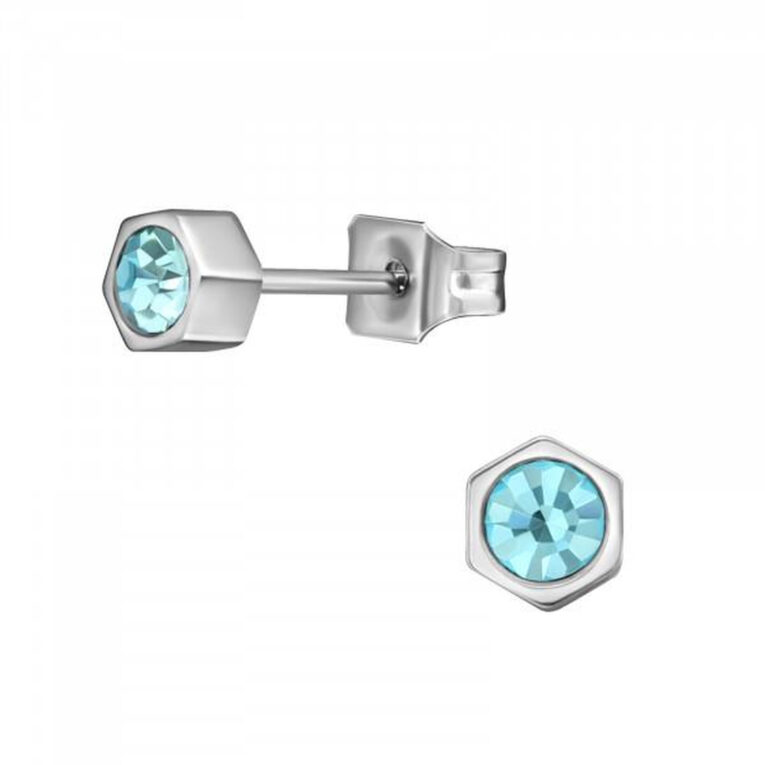 Hexagon Kinder Ohrringe Chirurgenstahl IN UNSEREM Hundeshop günstig kaufen