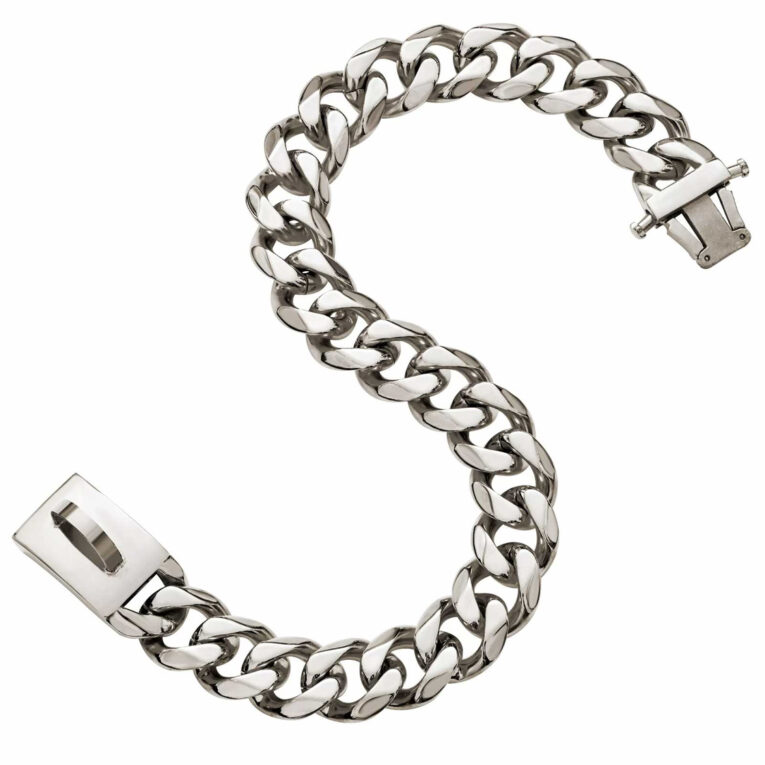 Hundehalsband aus Edelstahl Hundekette Silber plattiert 19mm breit - S - 14inch/36cm IN UNSEREM Hundeshop günstig kaufen