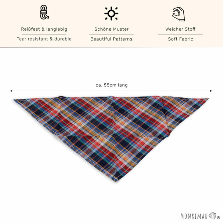 Hundehalstuch dunkel rot schwarz kariert IN UNSEREM Hundeshop günstig kaufen