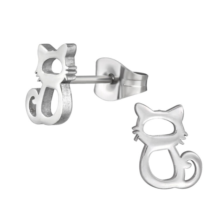 Katze Kinder Ohrringe Chirurgenstahl IN UNSEREM Hundeshop günstig kaufen