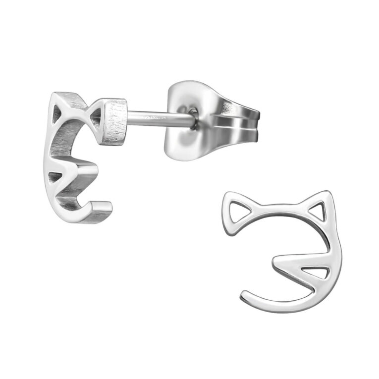 Katze Kinder Ohrringe Chirurgenstahl IN UNSEREM Hundeshop günstig kaufen