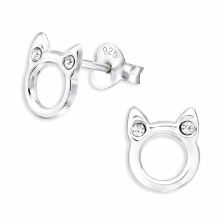 Katzen Ohrringe aus 925 Silber
