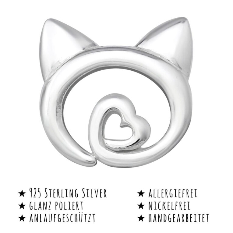 Katzen Ohrringe aus 925 Silber IN UNSEREM Hundeshop günstig kaufen
