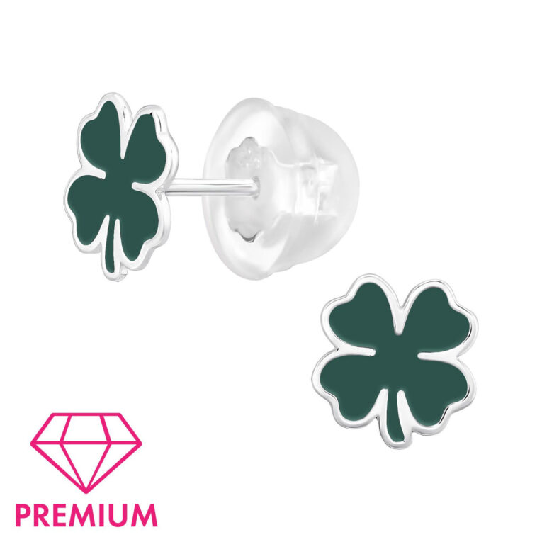 Kleeblatt Kinder Premium Ohrringe 925 Silber IN UNSEREM Hundeshop günstig kaufen