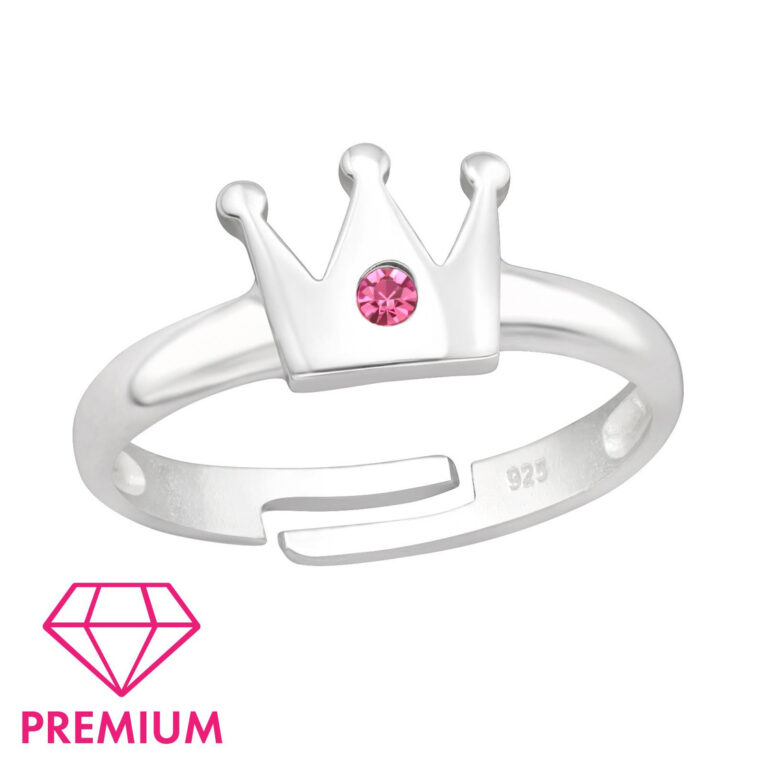 Krone Kinder Premium Ring 925 Silber - Gr??e 2