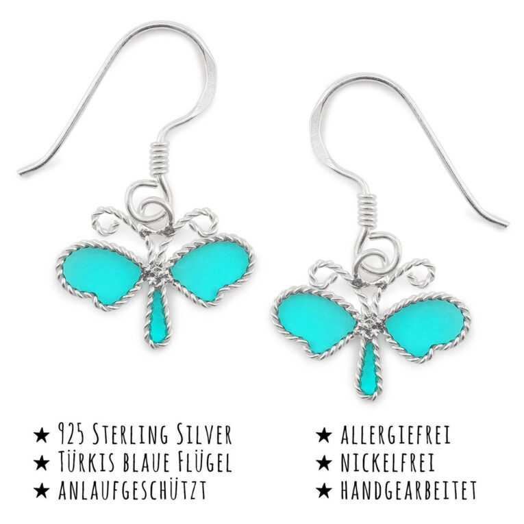 Libellen Ohrringe aus 925 Silber IN UNSEREM Hundeshop günstig kaufen