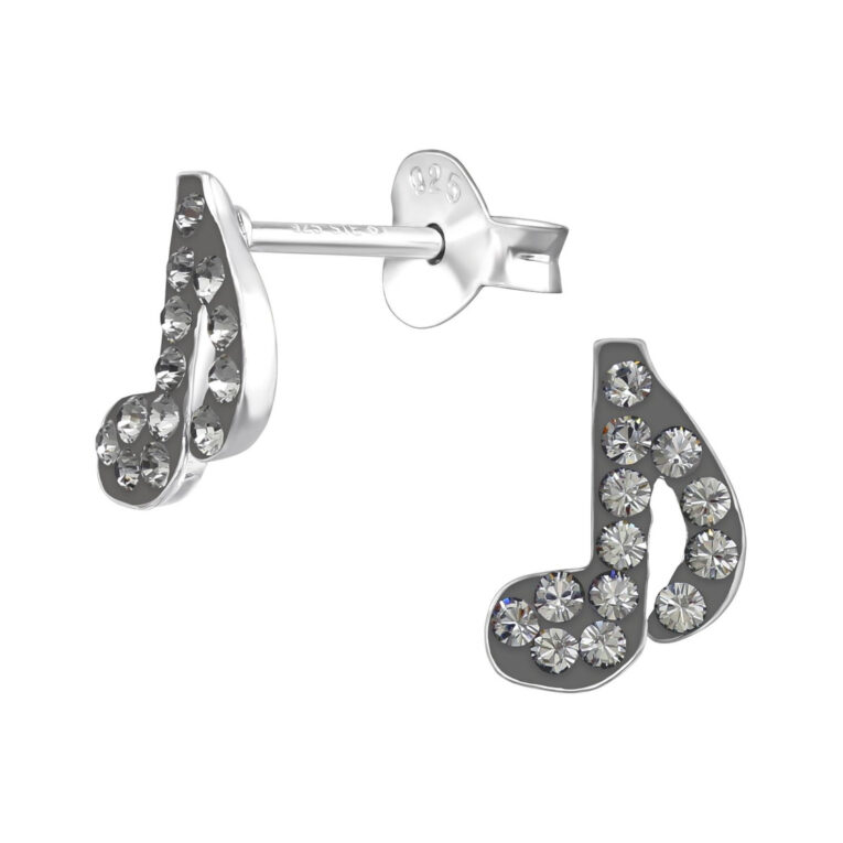Musiknote Kinder Ohrringe mit Kristallen 925 Silber IN UNSEREM Hundeshop günstig kaufen