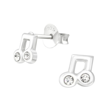 Musiknoten Kinder Ohrringe mit Kristallen 925 Silber