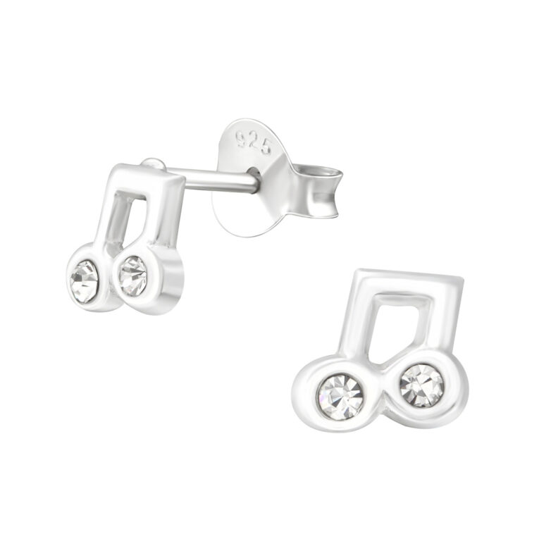 Musiknoten Kinder Ohrringe mit Kristallen 925 Silber IN UNSEREM Hundeshop günstig kaufen