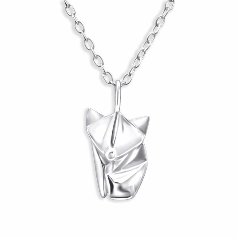 Origami Fuchs Halskette aus 925 Silber IN UNSEREM Hundeshop günstig kaufen