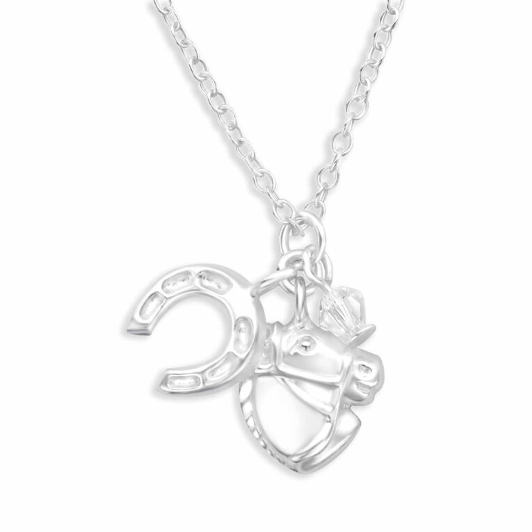 Pferde und Hufeisen Halskette aus 925 Silber IN UNSEREM Hundeshop günstig kaufen