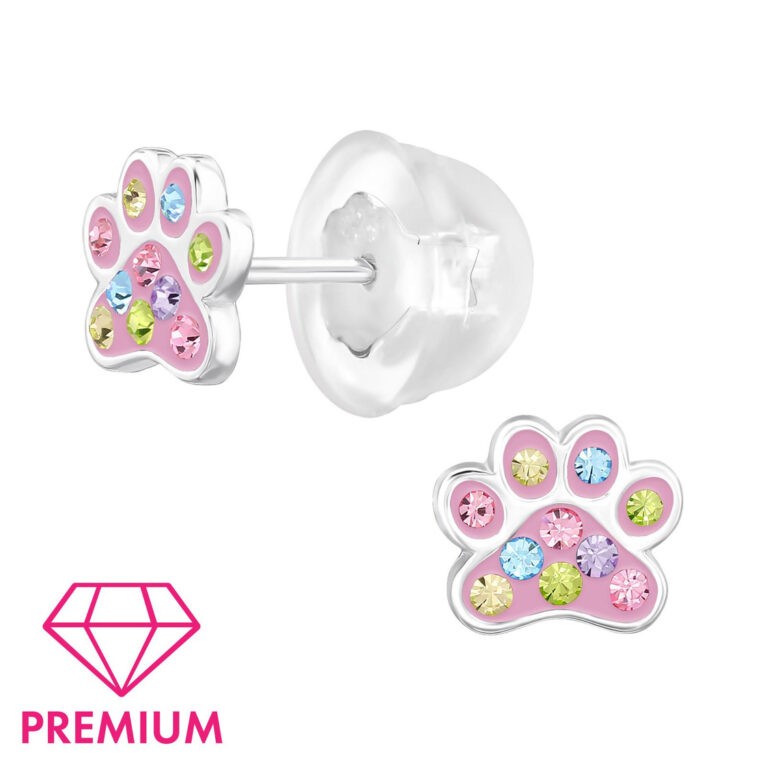 Pfote Kinder Premium Ohrringe 925 Silber IN UNSEREM Hundeshop günstig kaufen