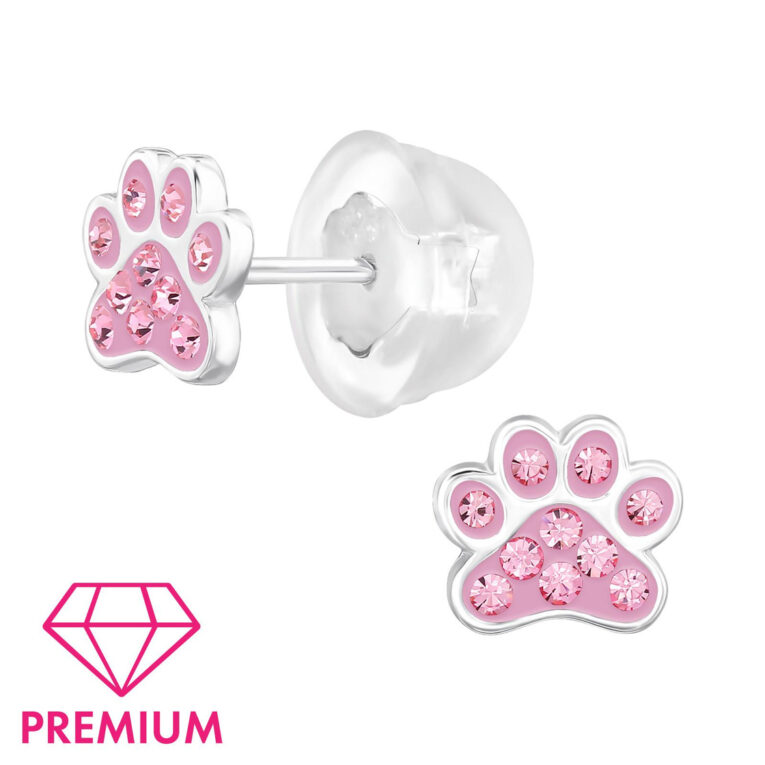 Pfote Kinder Premium Ohrringe 925 Silber IN UNSEREM Hundeshop günstig kaufen