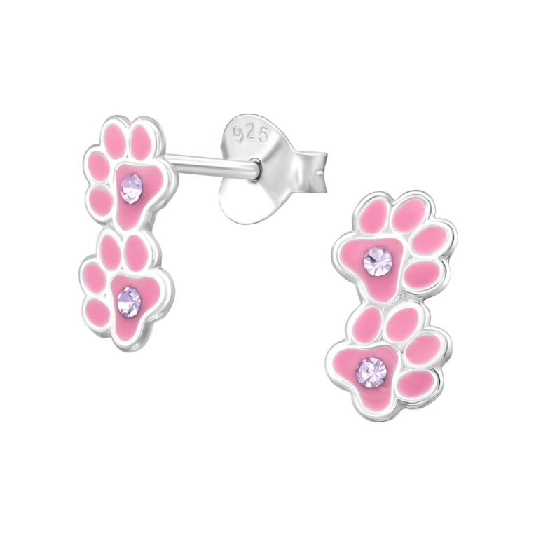 Pfotenabdruck Kinder Ohrringe 925 Silber IN UNSEREM Hundeshop günstig kaufen