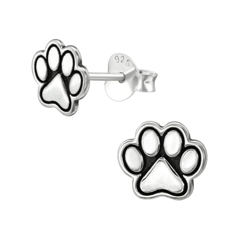 Pfotenabdruck Kinder Ohrringe 925 Silber IN UNSEREM Hundeshop günstig kaufen