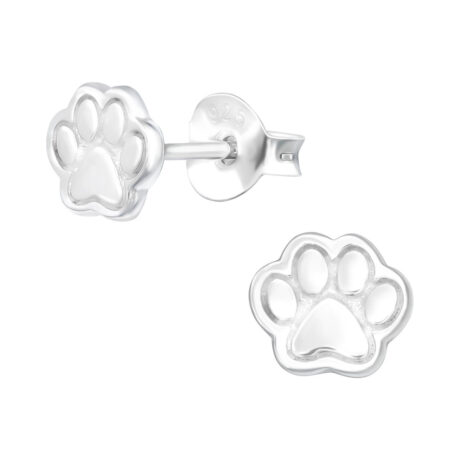 Pfotenabdruck Kinder Ohrringe 925 Silber