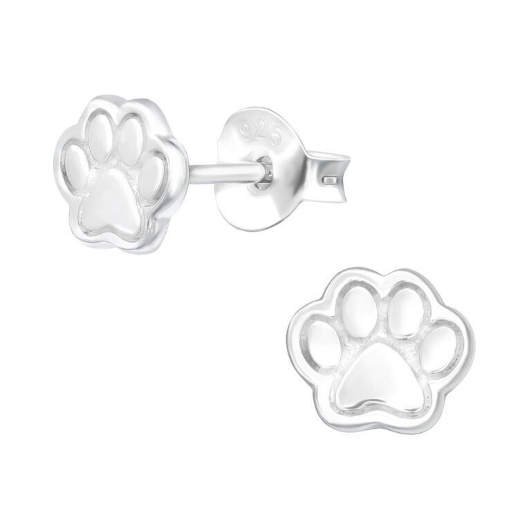 Pfotenabdruck Kinder Ohrringe 925 Silber IN UNSEREM Hundeshop günstig kaufen