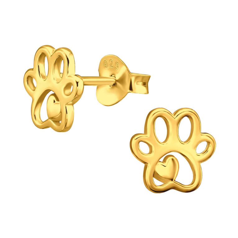 Pfotenabdruck Kinder Ohrringe 925 Silber IN UNSEREM Hundeshop günstig kaufen