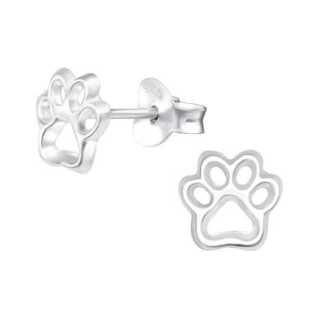 Pfotenabdruck Kinder Ohrringe 925 Silber