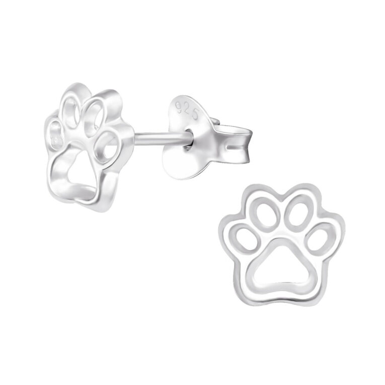 Pfotenabdruck Kinder Ohrringe 925 Silber IN UNSEREM Hundeshop günstig kaufen