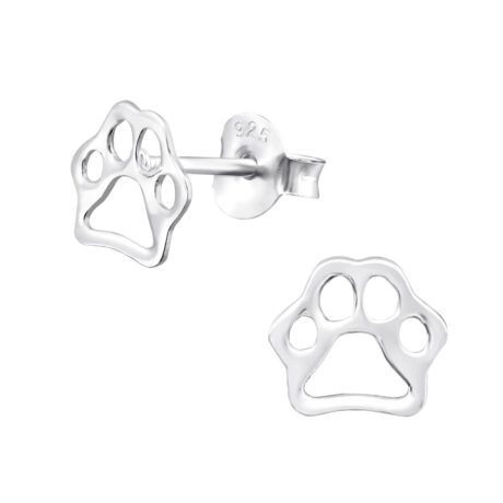 Pfotenabdruck Kinder Ohrringe 925 Silber