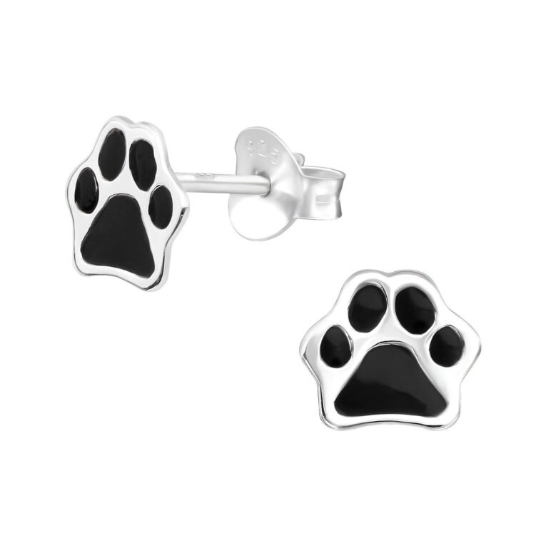 Pfotenabdruck Kinder Ohrringe 925 Silber IN UNSEREM Hundeshop günstig kaufen