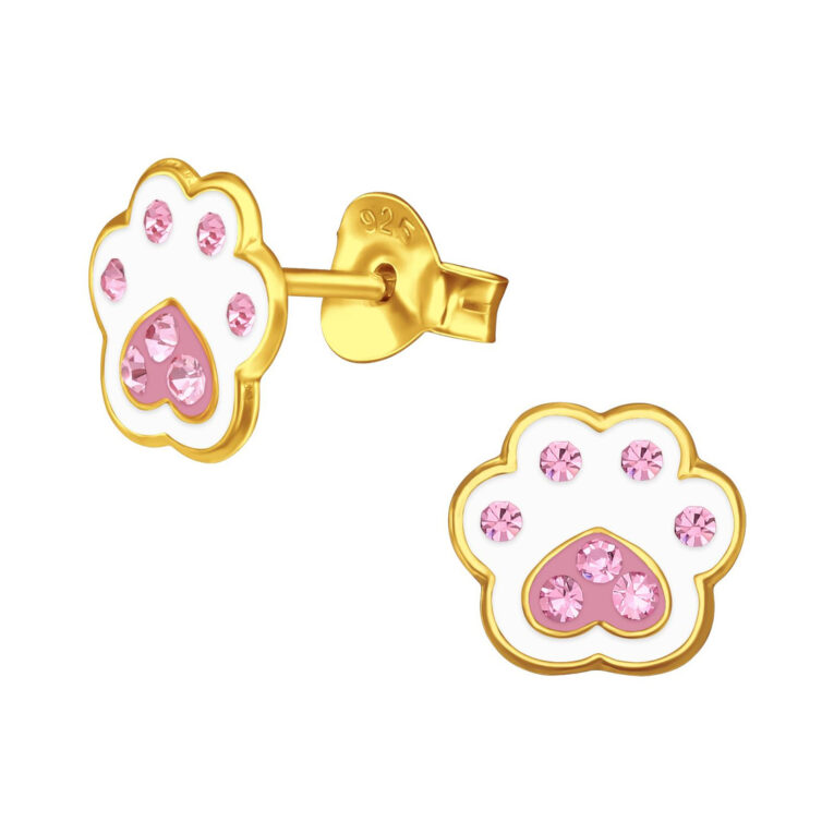 Pfotenabdruck Kinder Ohrringe 925 Silber IN UNSEREM Hundeshop günstig kaufen