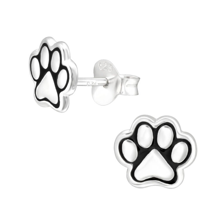 Pfotenabdruck Kinder Ohrringe 925 Silber IN UNSEREM Hundeshop günstig kaufen