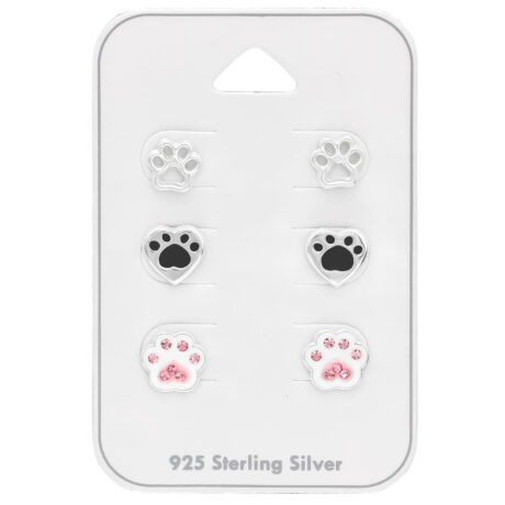 Pfotenabdruck Kinder Schmuckset 925 Silber