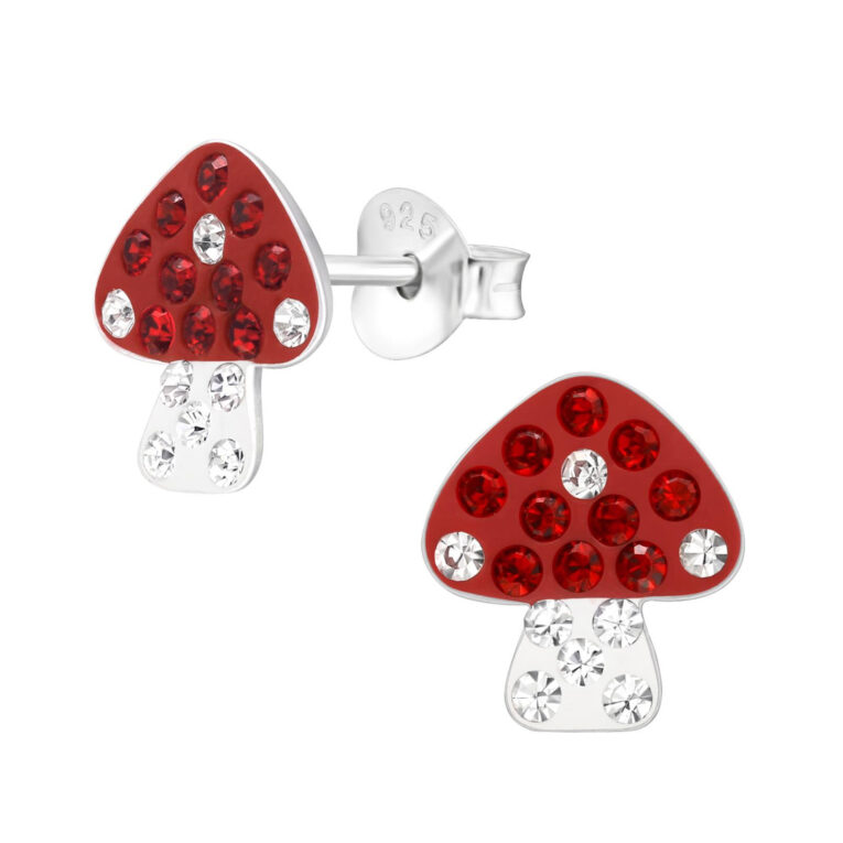 Pilz Kinder Ohrringe mit Kristallen 925 Silber IN UNSEREM Hundeshop günstig kaufen