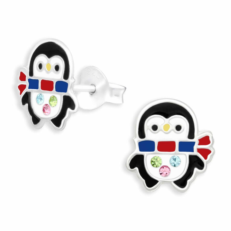 Pinguin mit Schal Ohrringe aus 925 Silber IN UNSEREM Hundeshop günstig kaufen