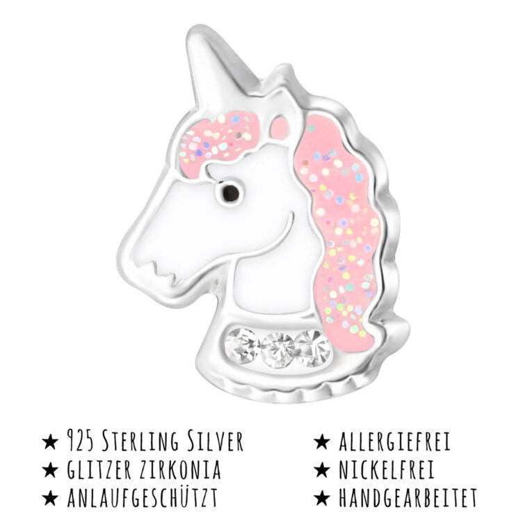 Pinke Einhorn Ohrringe aus 925 Silber IN UNSEREM Hundeshop günstig kaufen