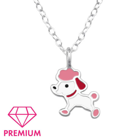 Pudel Kinder Premium Halskette 925 Silber