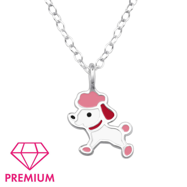 Pudel Kinder Premium Halskette 925 Silber IN UNSEREM Hundeshop günstig kaufen
